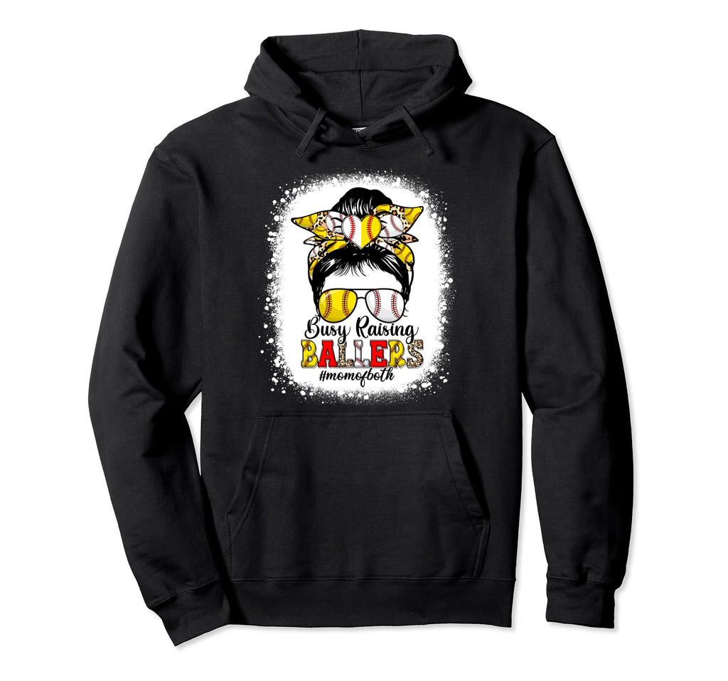 Busy Raising Ballers Baseball Softball Hoodie - Minimalist Print Men Women - T-Shirt, Sweatshirt, Hoodie