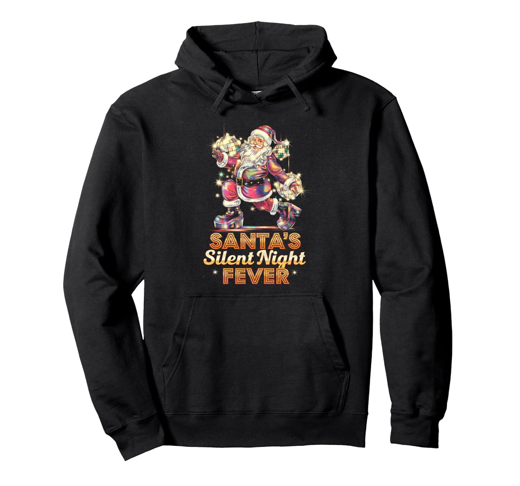 Santas Silent Night Fever Disco Santa Hoodie - Graphic Print for Adults - T-Shirt, Sweatshirt, Hoodie