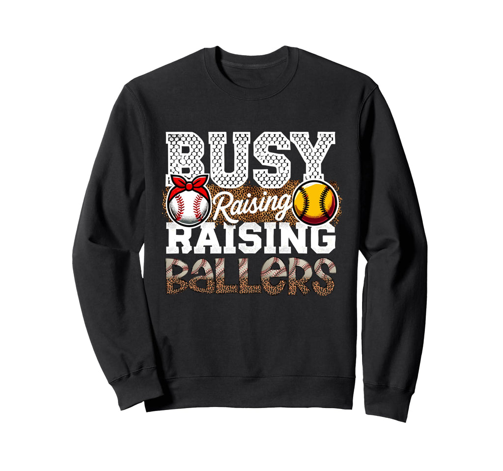 Busy Raising Ballers Leopard Sweatshirt - Novelty Apparel for Adults - T-Shirt, Sweatshirt, Hoodie