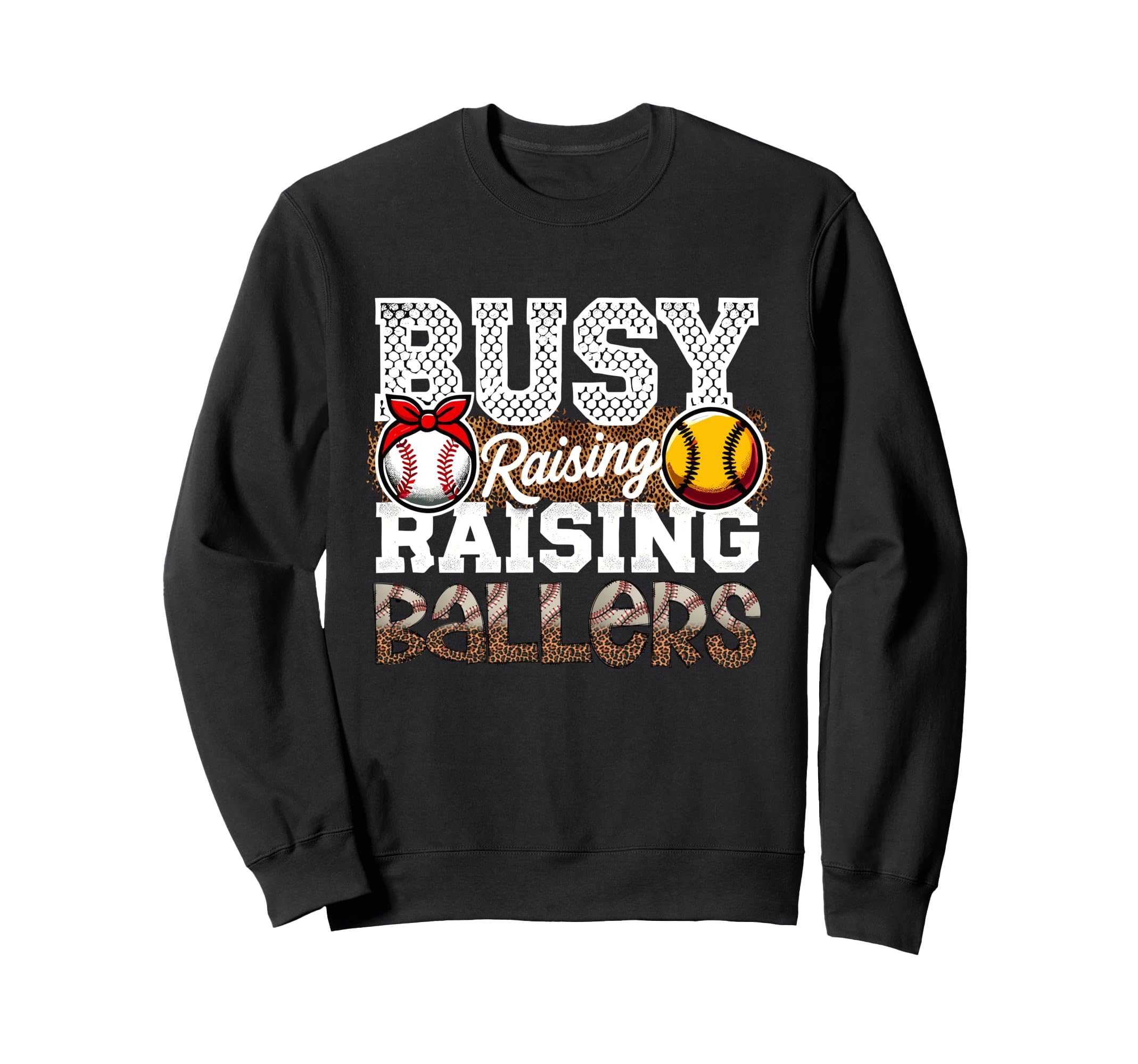 Busy Raising Ballers Leopard Sweatshirt - Novelty Apparel for Adults - T-Shirt, Sweatshirt, Hoodie