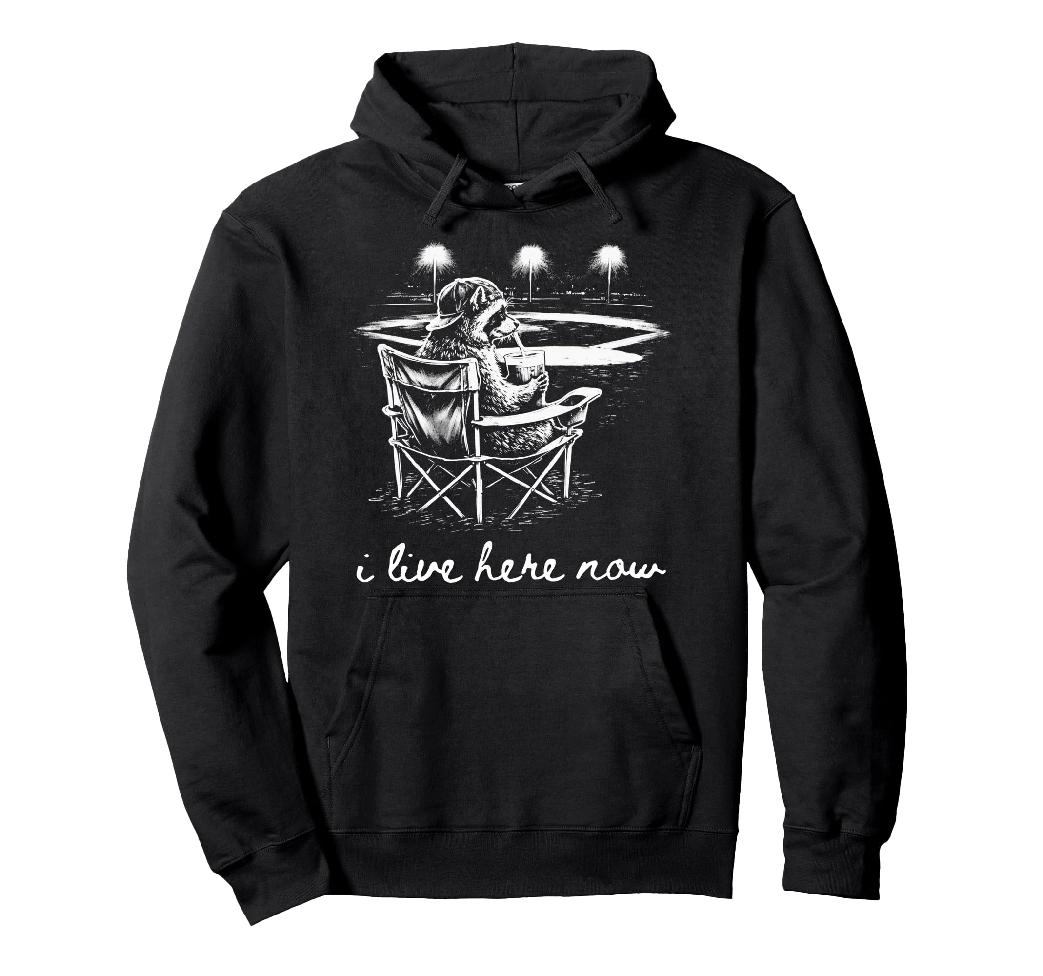 Raccoon Ballfield Baseball Field I Hoodie - Streetwear Style for Adults - T-Shirt, Sweatshirt, Hoodie
