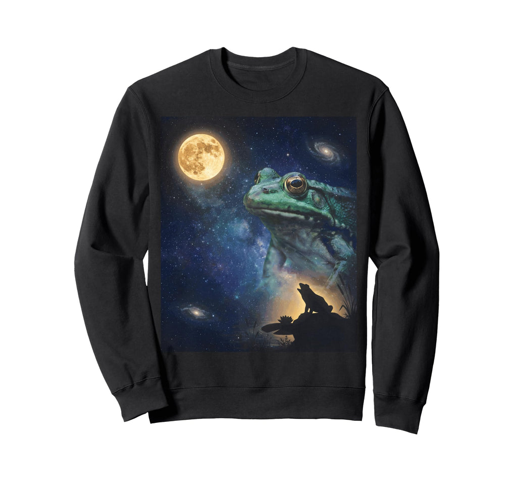 90S Frog Howling Moon Y2K Aesthetic Sweatshirt - Streetwear Style Men Women - T-Shirt, Sweatshirt, Hoodie