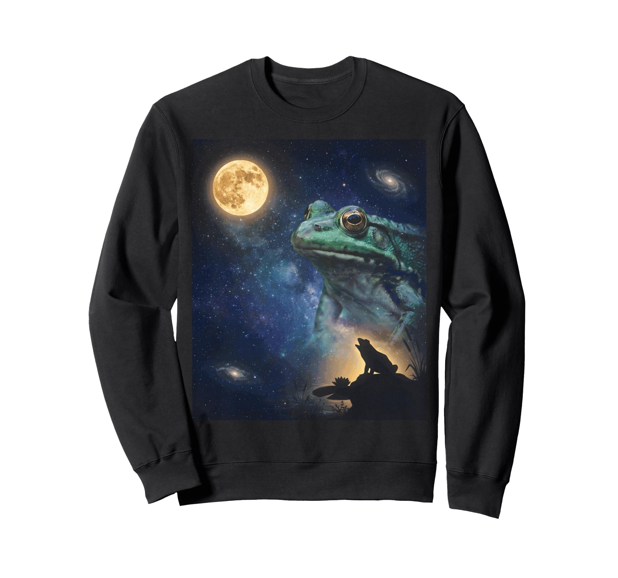 90S Frog Howling Moon Y2K Aesthetic Sweatshirt - Streetwear Style Men Women - T-Shirt, Sweatshirt, Hoodie