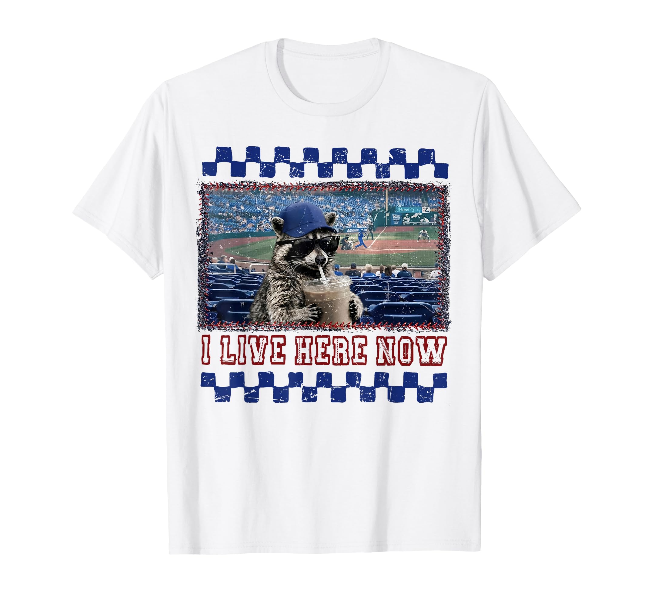 Funny Ballfield Baseball Raccoon Iced T-Shirt - Unique Graphic Men Women - T-Shirt, Sweatshirt, Hoodie