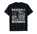 Baseball Momma Mom Usa Flag 4Th July T-Shirt - Aesthetic Graphic Men Women - T-Shirt, Sweatshirt, Hoodie