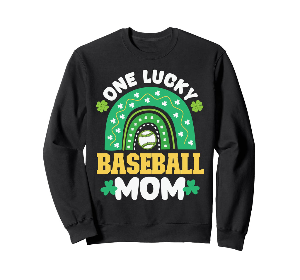 One Lucky Baseball Mom St Patricks Sweatshirt - Trendy Graphic for Adults - T-Shirt, Sweatshirt, Hoodie