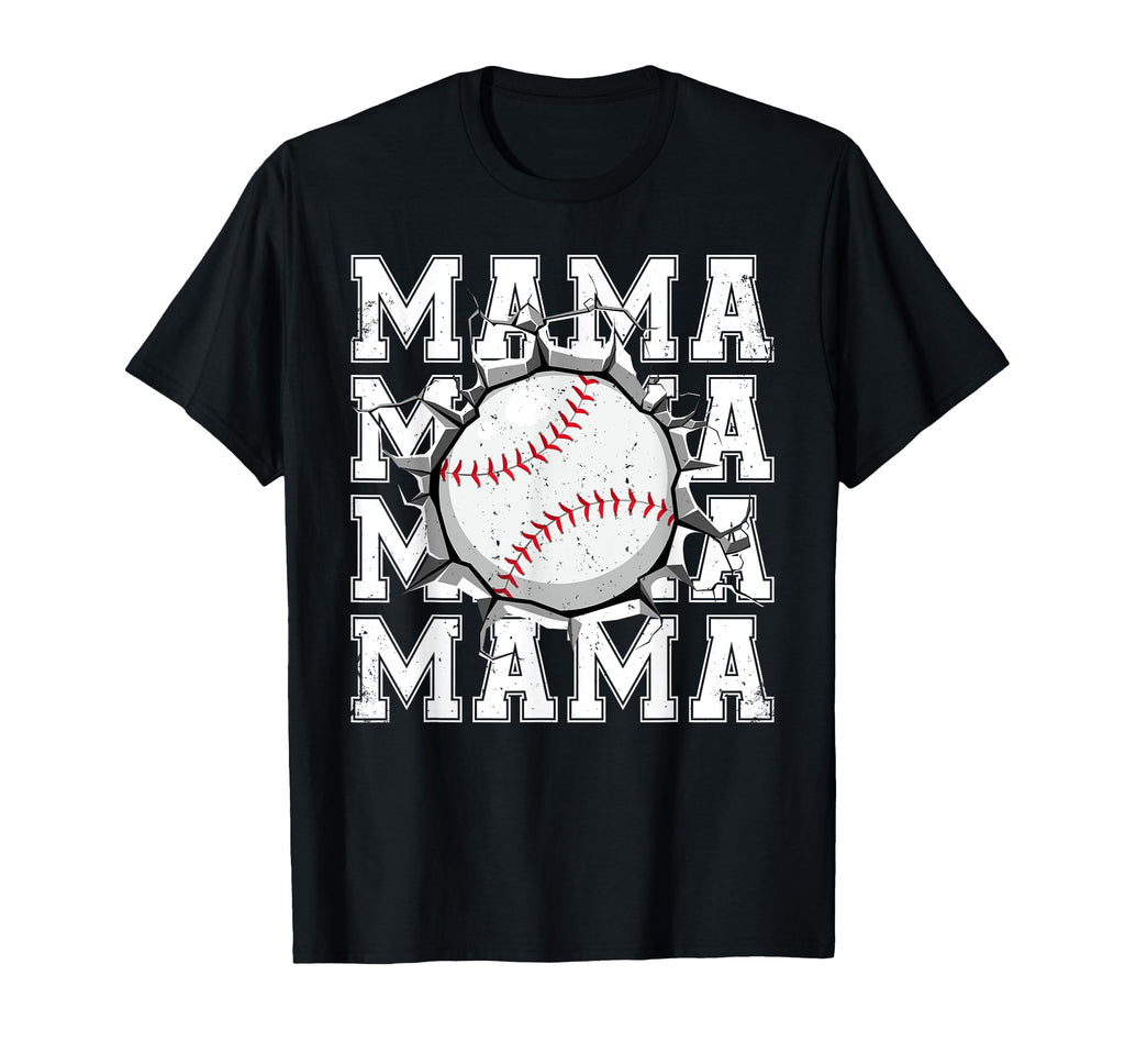 Baseball Mama Cracked Wall Family T-Shirt - Aesthetic Graphic Unisex - T-Shirt, Sweatshirt, Hoodie