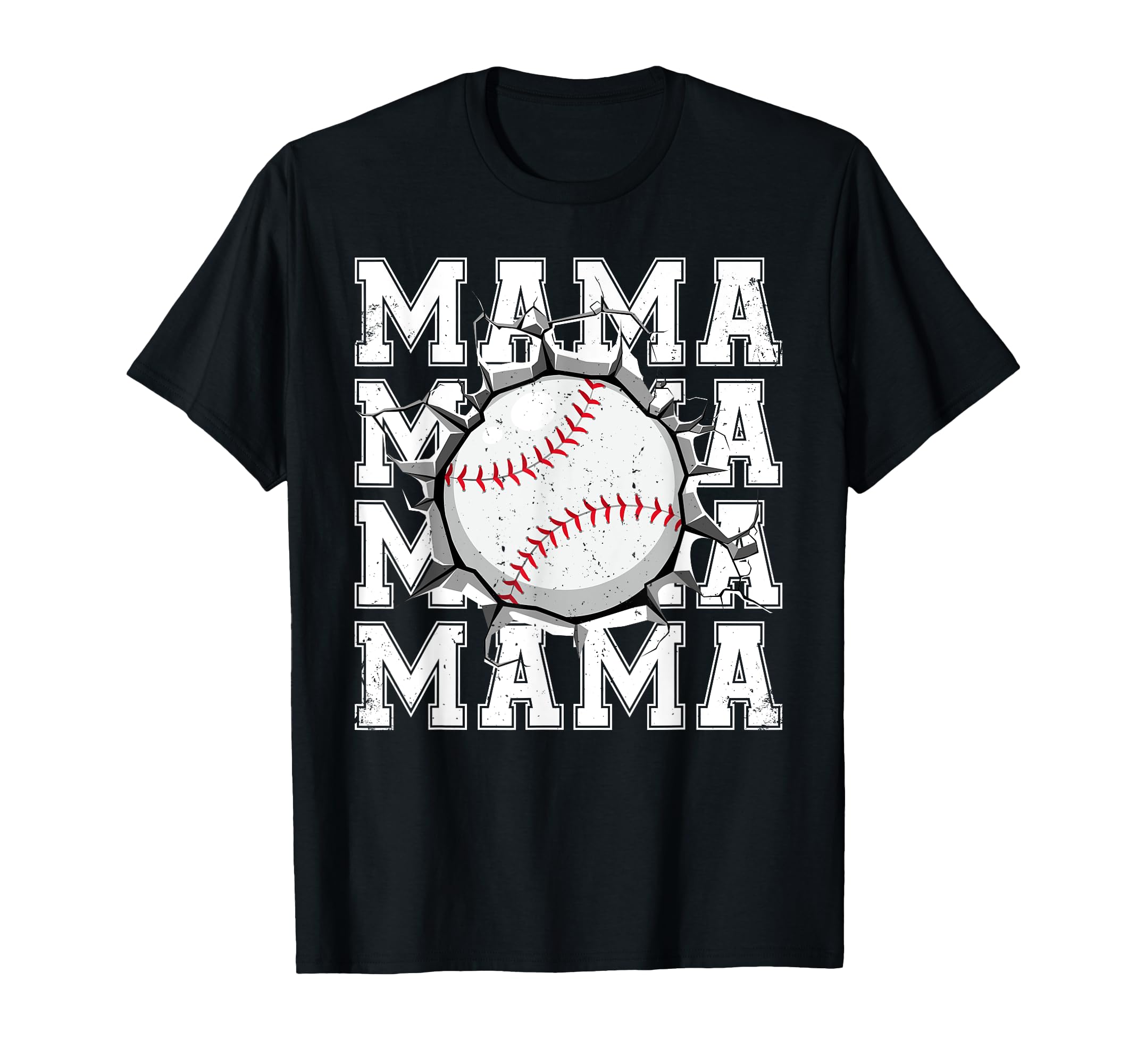 Baseball Mama Cracked Wall Family T-Shirt - Aesthetic Graphic Unisex - T-Shirt, Sweatshirt, Hoodie