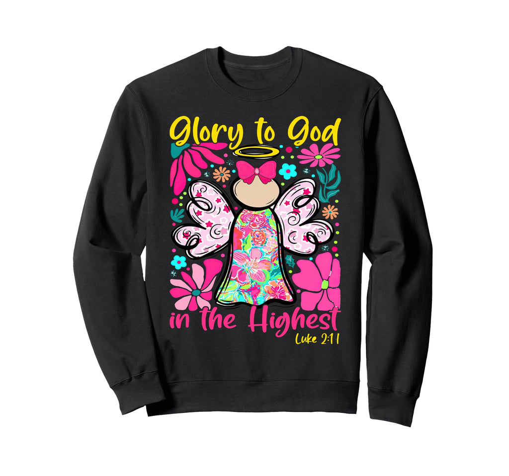Boho Glory To God Highest Jesus Boho Sweatshirt - Graphic Print for Adults - T-Shirt, Sweatshirt, Hoodie