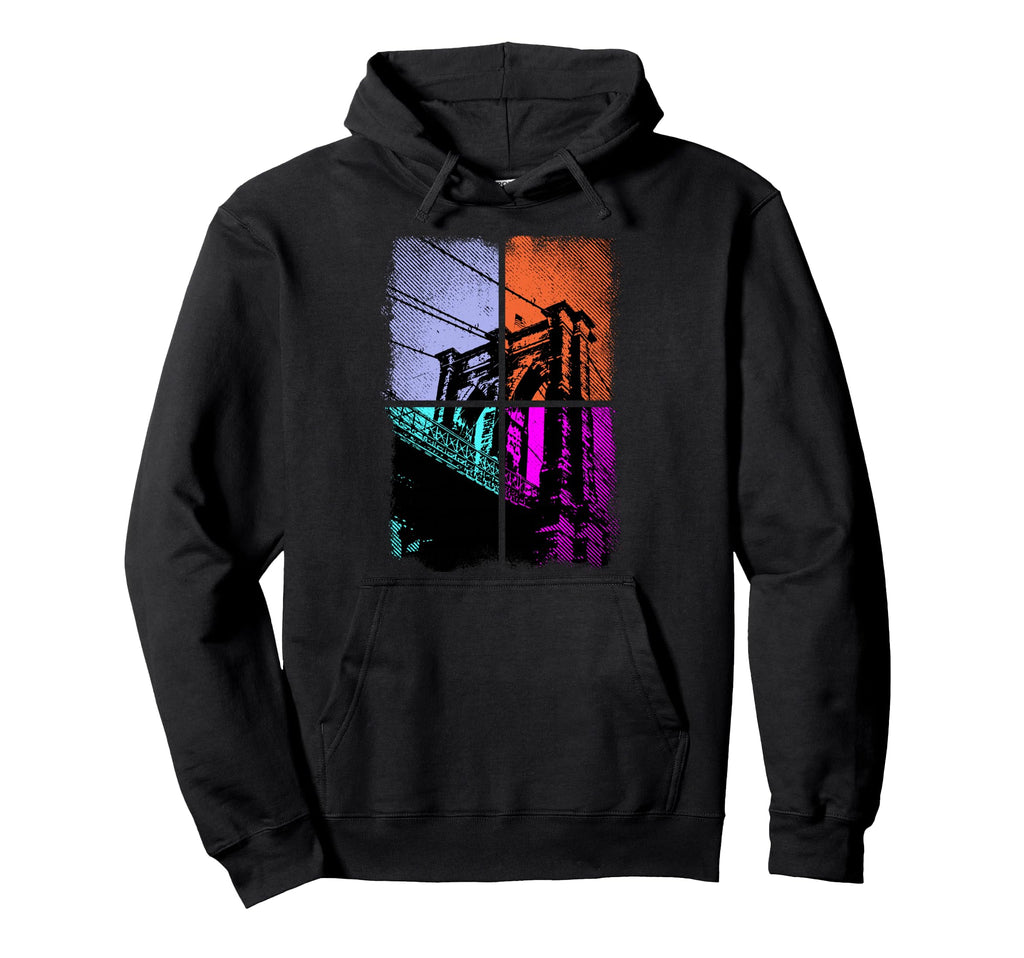 Brooklyn Bridge Nyc Distressed Hoodie - Trendy Graphic Men Women - T-Shirt, Sweatshirt, Hoodie