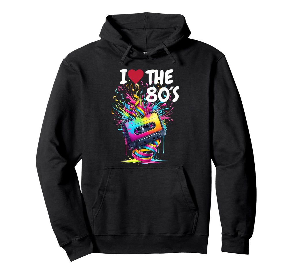 80S Music Notes Cassette Tape Music 1980S Hoodie - Aesthetic Graphic Unisex - T-Shirt, Sweatshirt, Hoodie