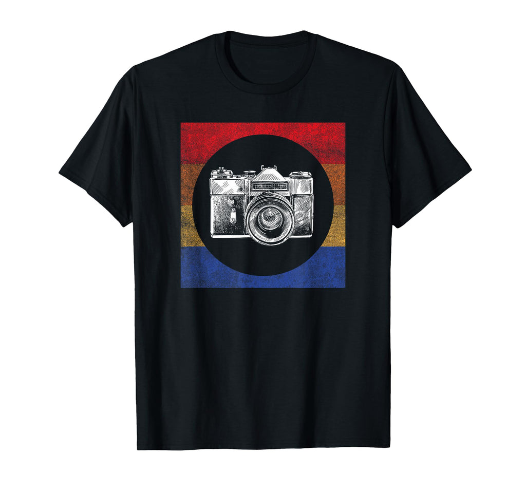 Trendy Camera Sketch Rainbow T-Shirt - Casual Everyday Wear Men Women - T-Shirt, Sweatshirt, Hoodie