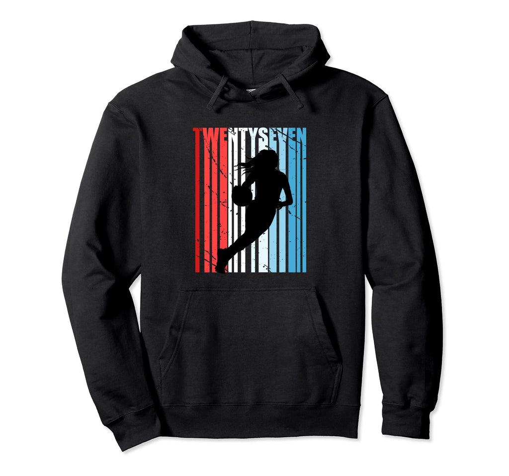27Th Basketball Birthday Distressed Red Hoodie - Unique Graphic Men Women - T-Shirt, Sweatshirt, Hoodie
