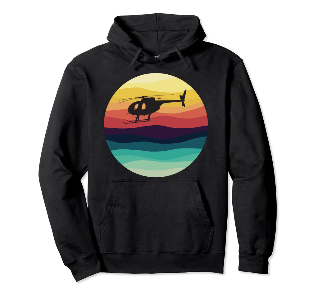Helicopter Silhouette Md 500 Hoodie - Casual Everyday Wear Men Women - T-Shirt, Sweatshirt, Hoodie