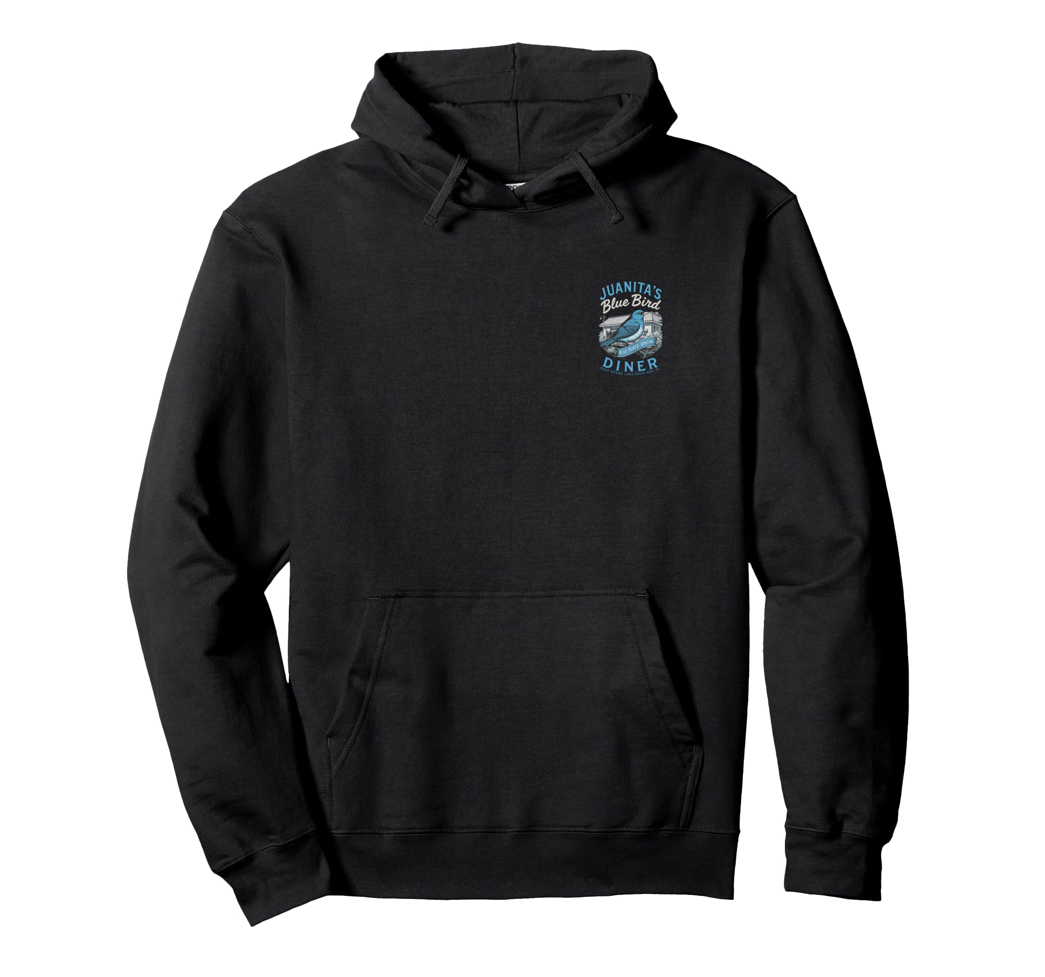 Juanitas Blue Bird Diner Tv Fans Hoodie - Novelty Apparel for Adults - T-Shirt, Sweatshirt, Hoodie