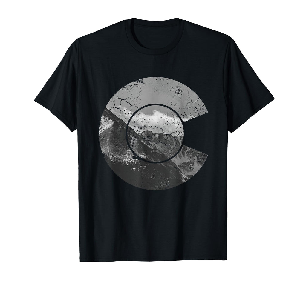 Colorado Mountains Flag Distressed T-Shirt - Fun Novelty Design for Adults - T-Shirt, Sweatshirt, Hoodie