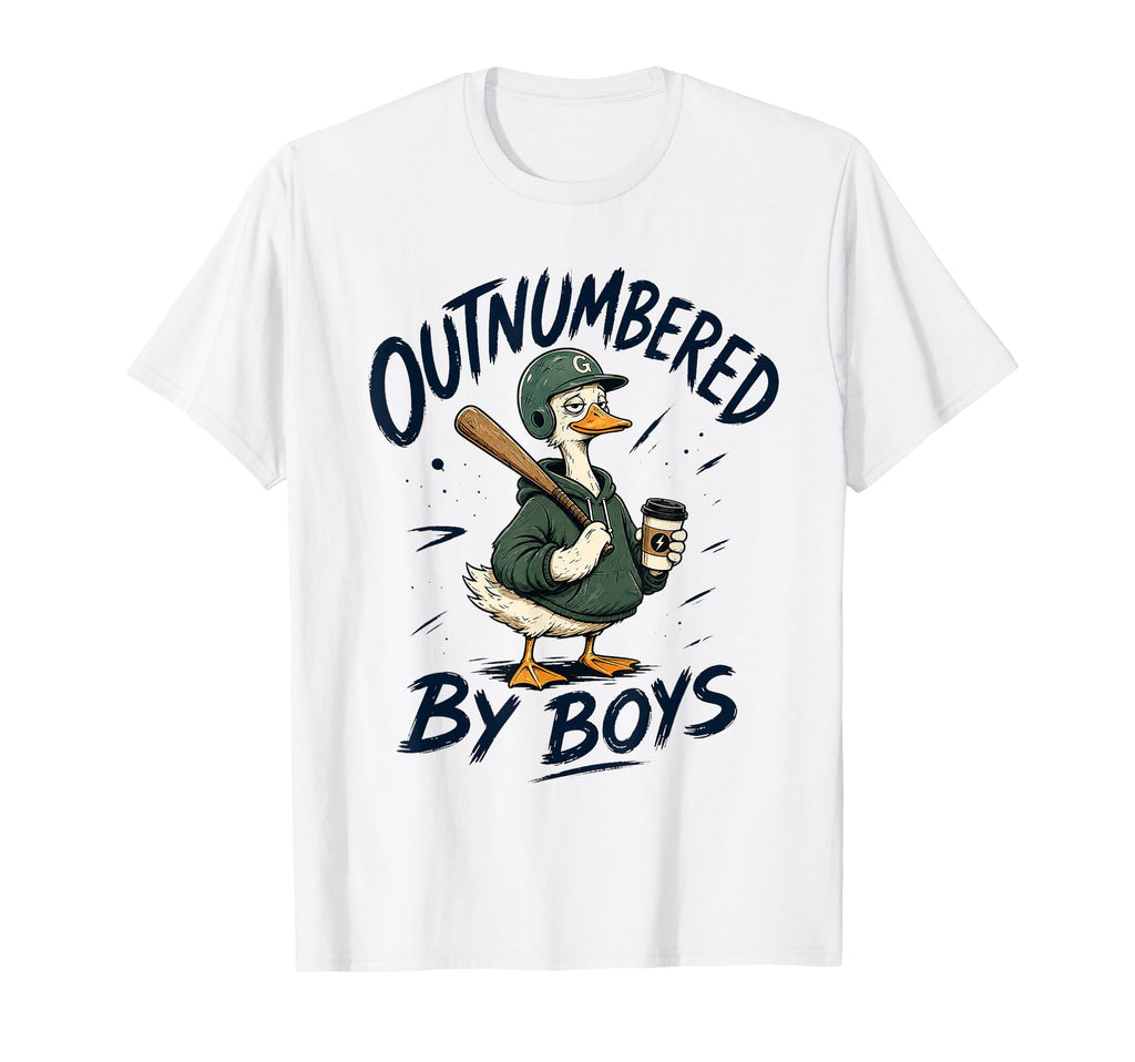 Mom Goose Mothers Day Outnumbered T-Shirt - Minimalist Print Men Women - T-Shirt, Sweatshirt, Hoodie