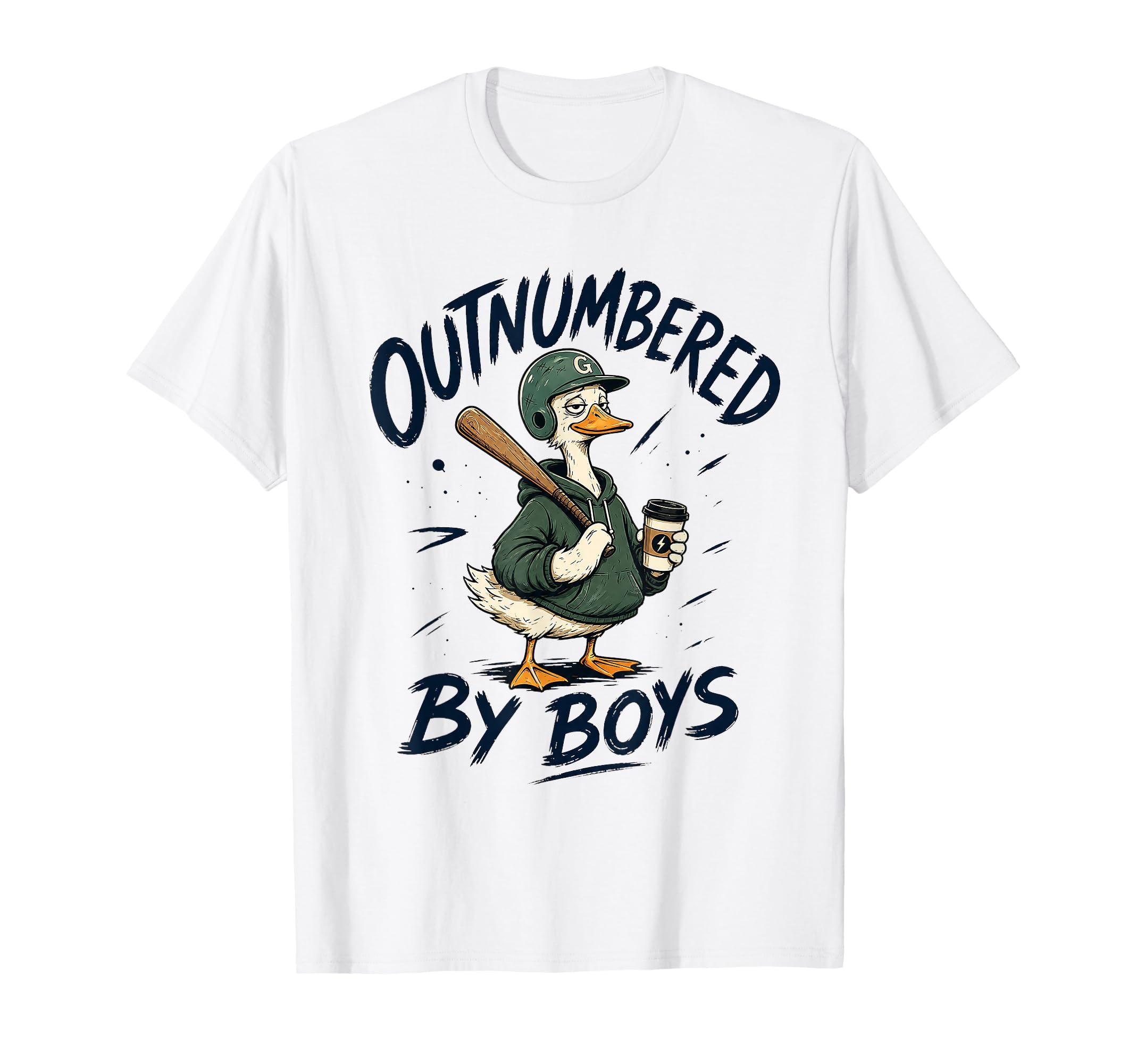 Mom Goose Mothers Day Outnumbered T-Shirt - Minimalist Print Men Women - T-Shirt, Sweatshirt, Hoodie