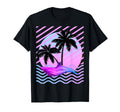 Palm Tree And Vaporwave Dolphin T-Shirt - Custom Art Print Men Women - T-Shirt, Sweatshirt, Hoodie