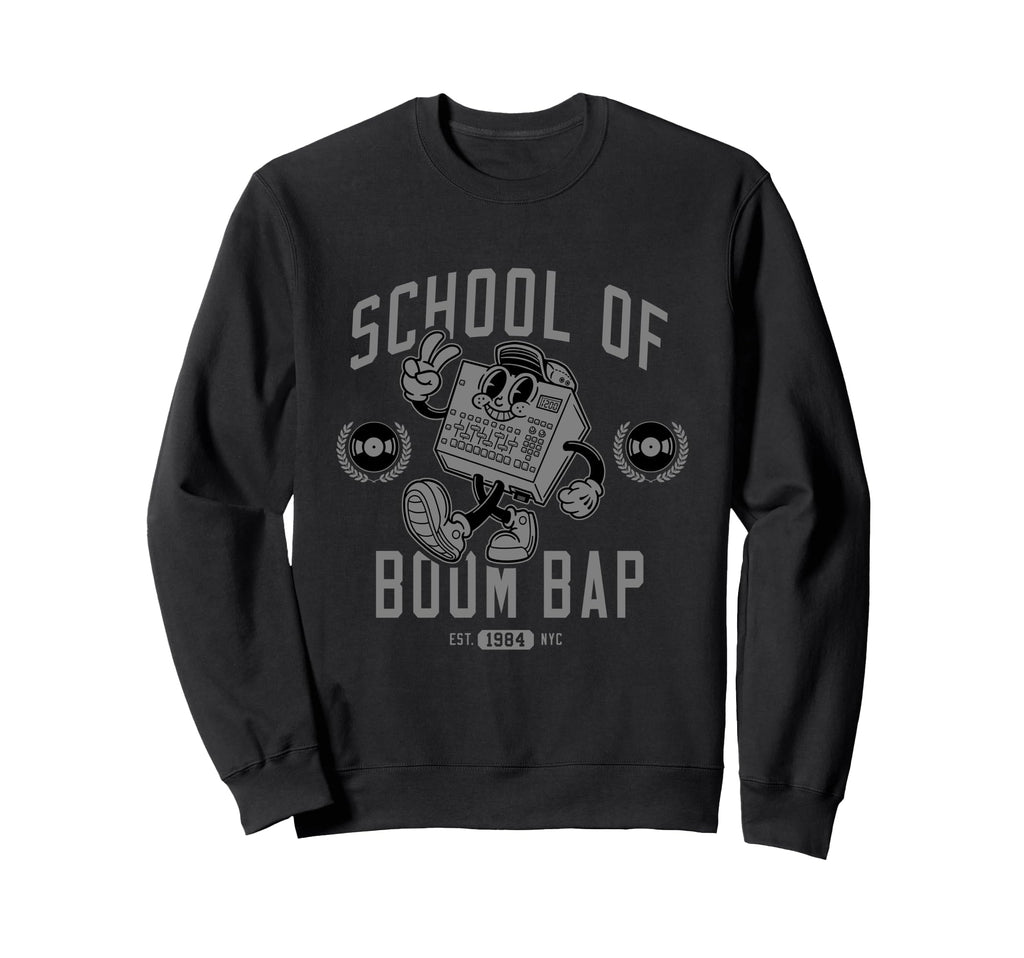 Grey Old School Hip Hop Sampler Sweatshirt - Graphic Print for Adults - T-Shirt, Sweatshirt, Hoodie