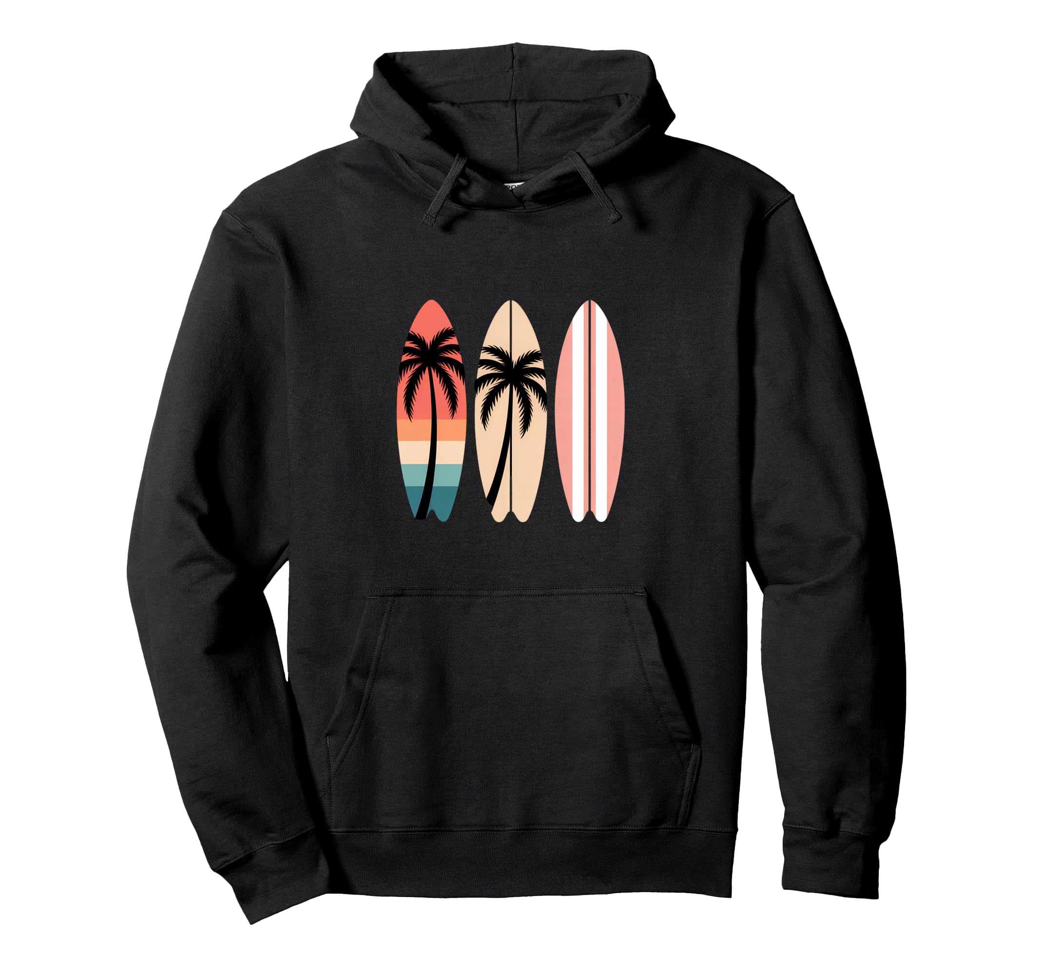 Funny Surfboards Palm Trees Beach Hoodie - Custom Art Print Unisex - T-Shirt, Sweatshirt, Hoodie