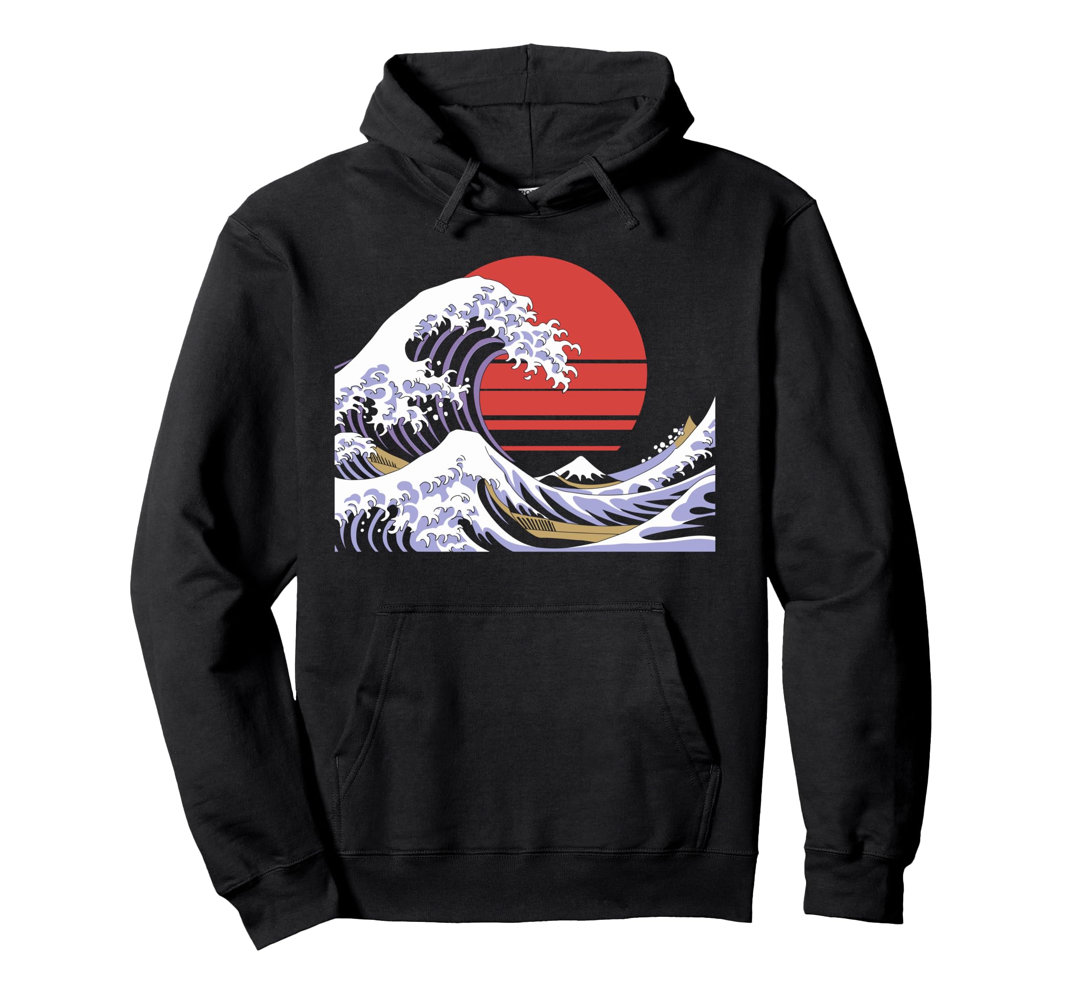 Big Wave Vaporwave Aesthetic 80S Hoodie - Casual Everyday Wear for Adults - T-Shirt, Sweatshirt, Hoodie