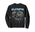 Velociraptor 90S Heavy Metal Sweatshirt - Novelty Apparel for Adults - T-Shirt, Sweatshirt, Hoodie