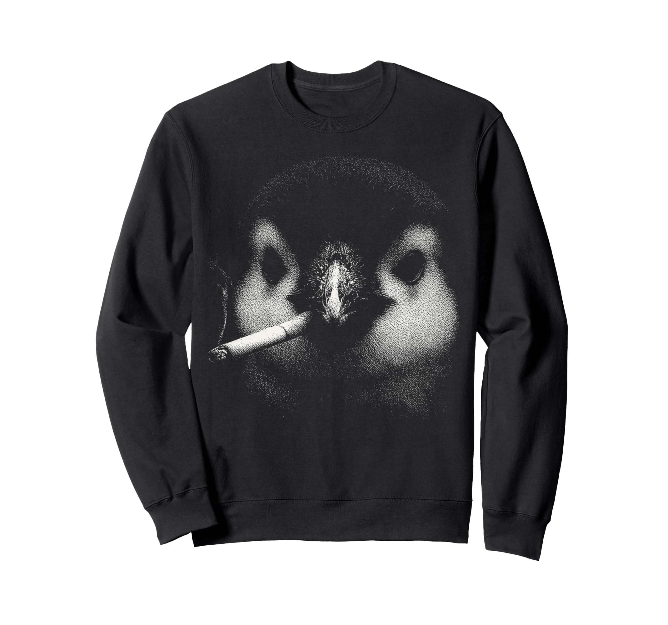 Bad Penguin Smoking Cigarette Sweatshirt - Minimalist Print for Adults - T-Shirt, Sweatshirt, Hoodie