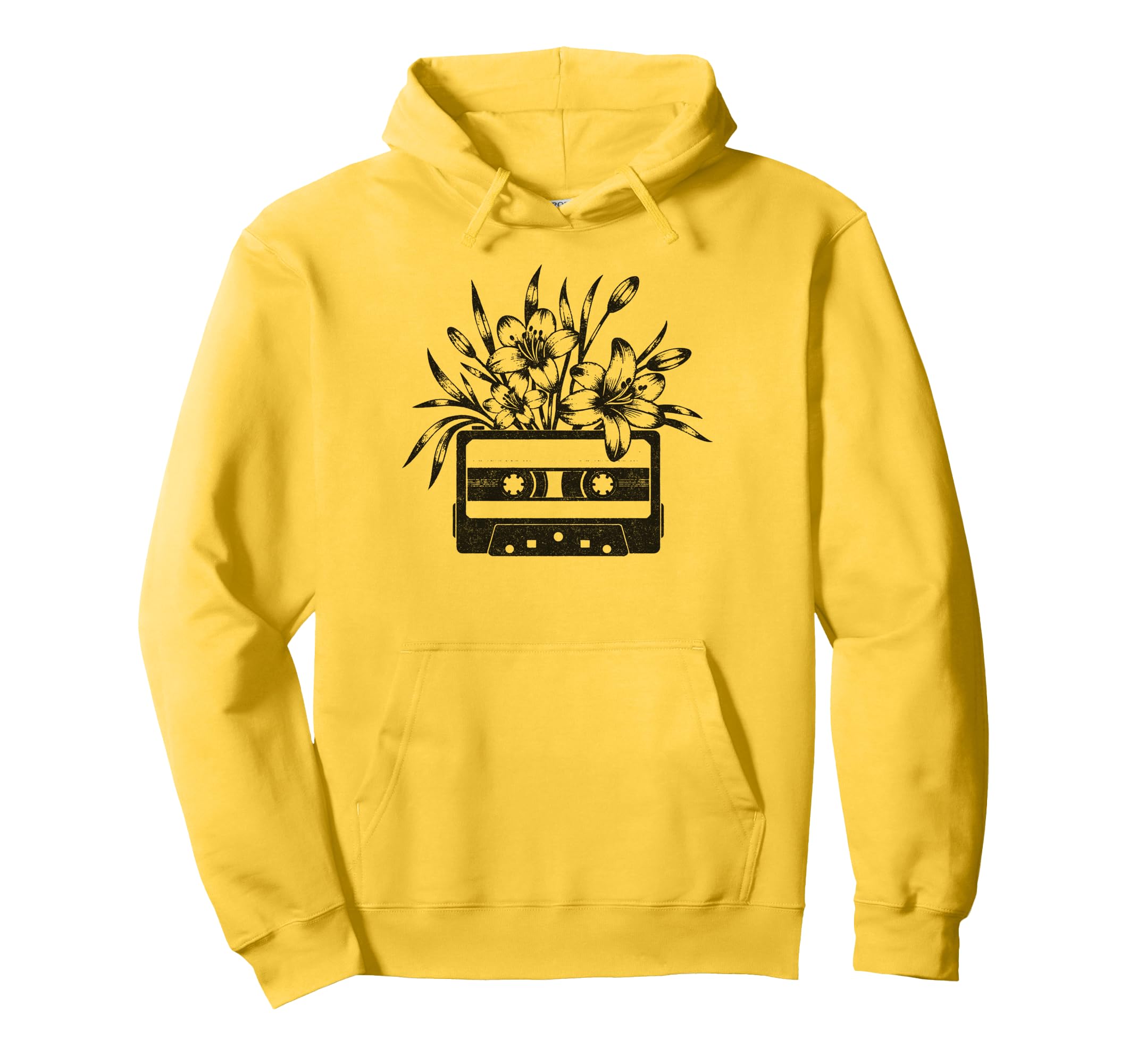 Cassette Tape Flowers Music 80S 90S Hoodie - Aesthetic Graphic for Adults - T-Shirt, Sweatshirt, Hoodie