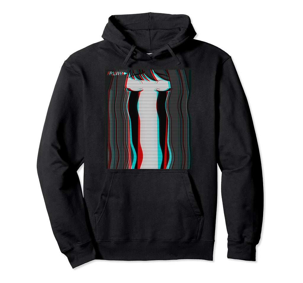 Vaporwave Aesthetic Sad Anime Eyes Hoodie - Minimalist Print for Adults - T-Shirt, Sweatshirt, Hoodie
