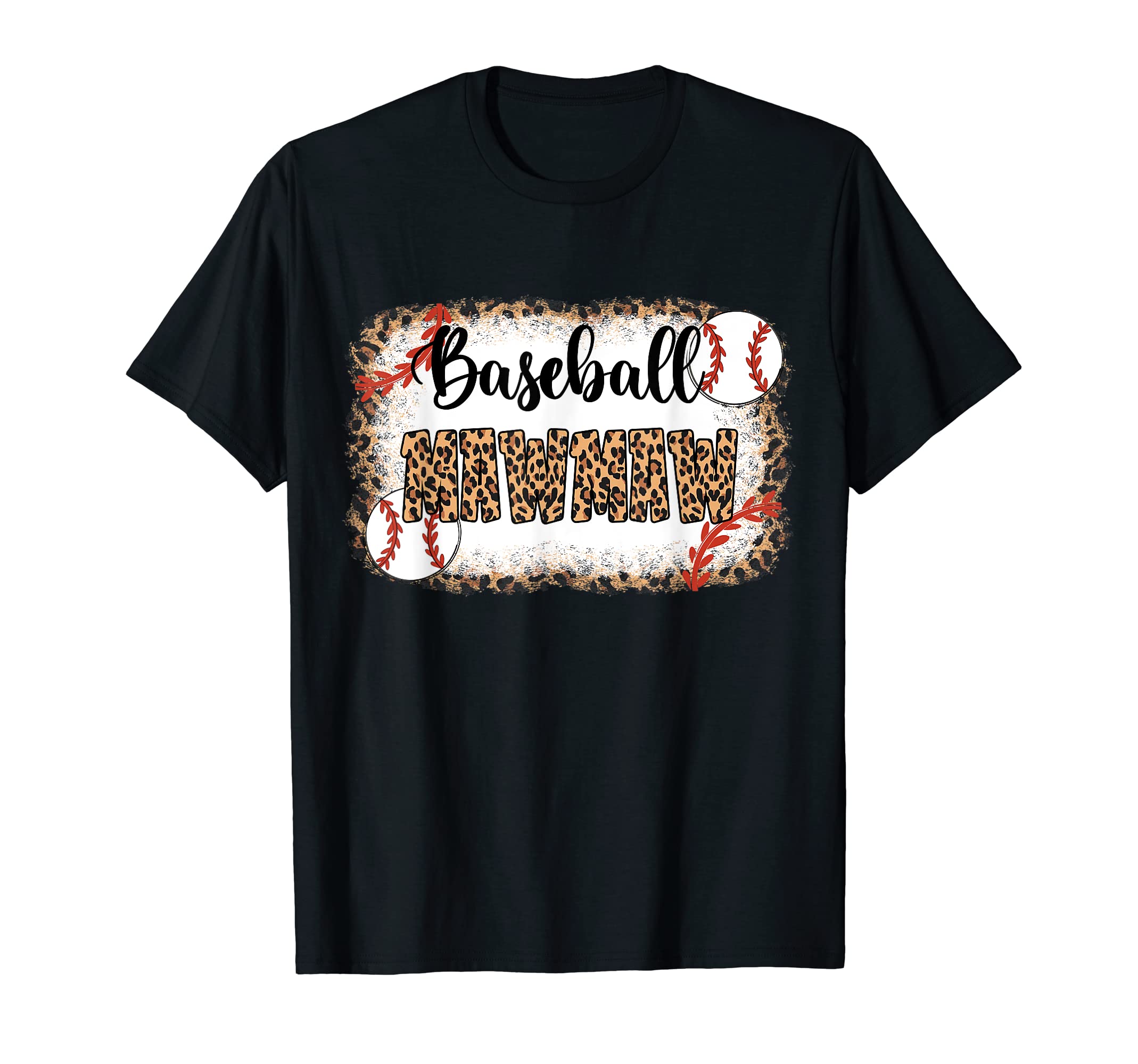 Baseball Mawmaw Leopard Baseball T-Shirt - Fun Novelty Design for Adults - T-Shirt, Sweatshirt, Hoodie