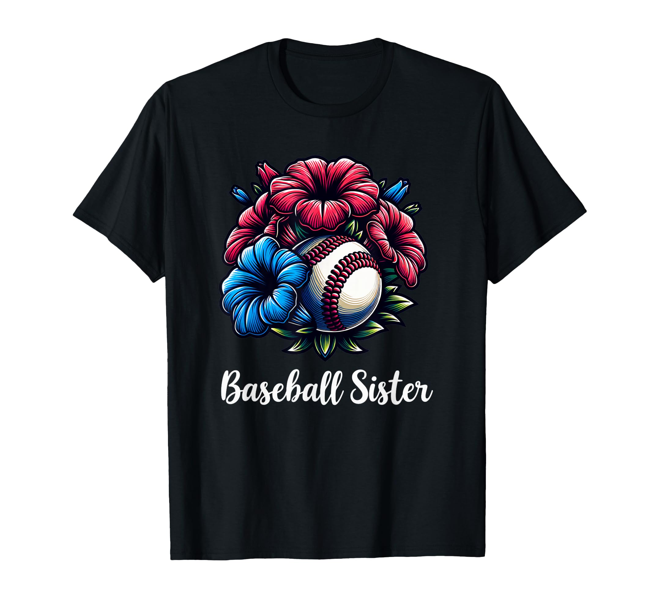 Baseball Flowers Coquette Floral Baseball T-Shirt - Novelty Apparel Unisex - T-Shirt, Sweatshirt, Hoodie