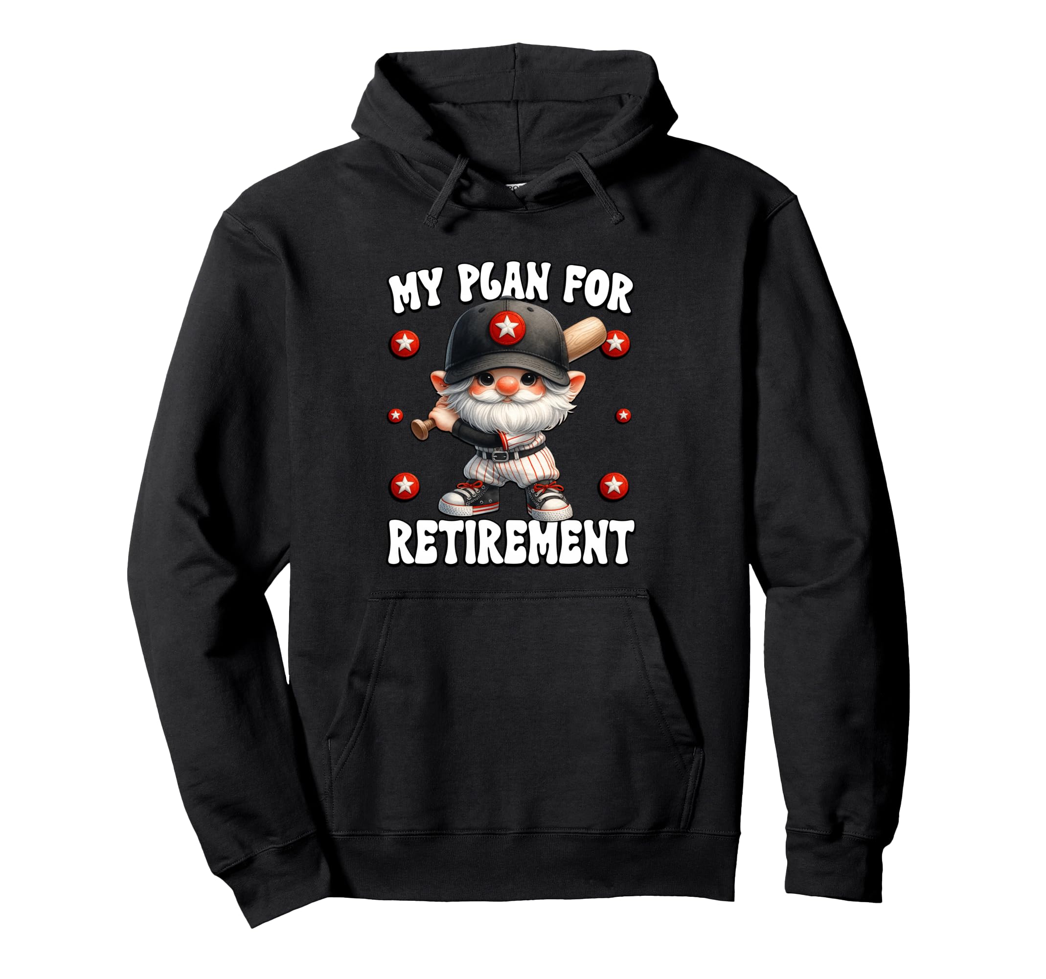 Retired Baseball Dad Coach Gnome Hoodie - Streetwear Style Men Women - T-Shirt, Sweatshirt, Hoodie