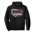 Hawks Baseball Home Plate Red Hawk Pride Hoodie - Trendy Graphic Unisex - T-Shirt, Sweatshirt, Hoodie
