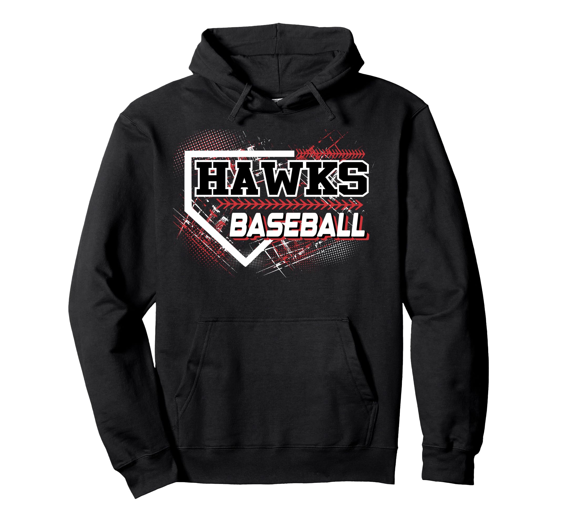 Hawks Baseball Home Plate Red Hawk Pride Hoodie - Trendy Graphic Unisex - T-Shirt, Sweatshirt, Hoodie
