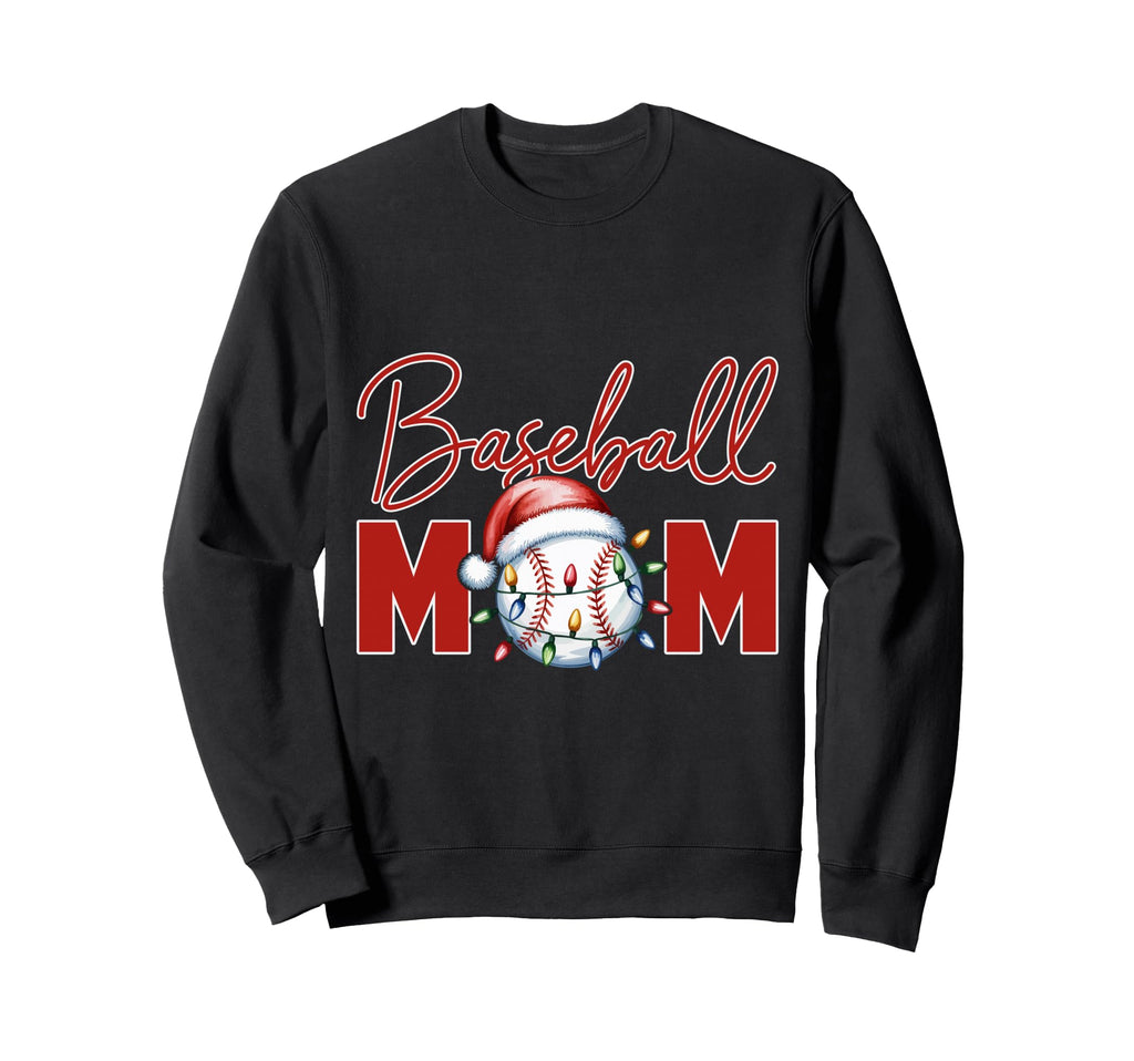 Baseball Mom Ballgame Sport Mommy Santa Sweatshirt - Unique Graphic Unisex - T-Shirt, Sweatshirt, Hoodie