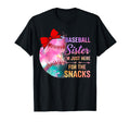 Baseball Sister Im Just Here Snacks Bow T-Shirt - Trendy Graphic Unisex - T-Shirt, Sweatshirt, Hoodie