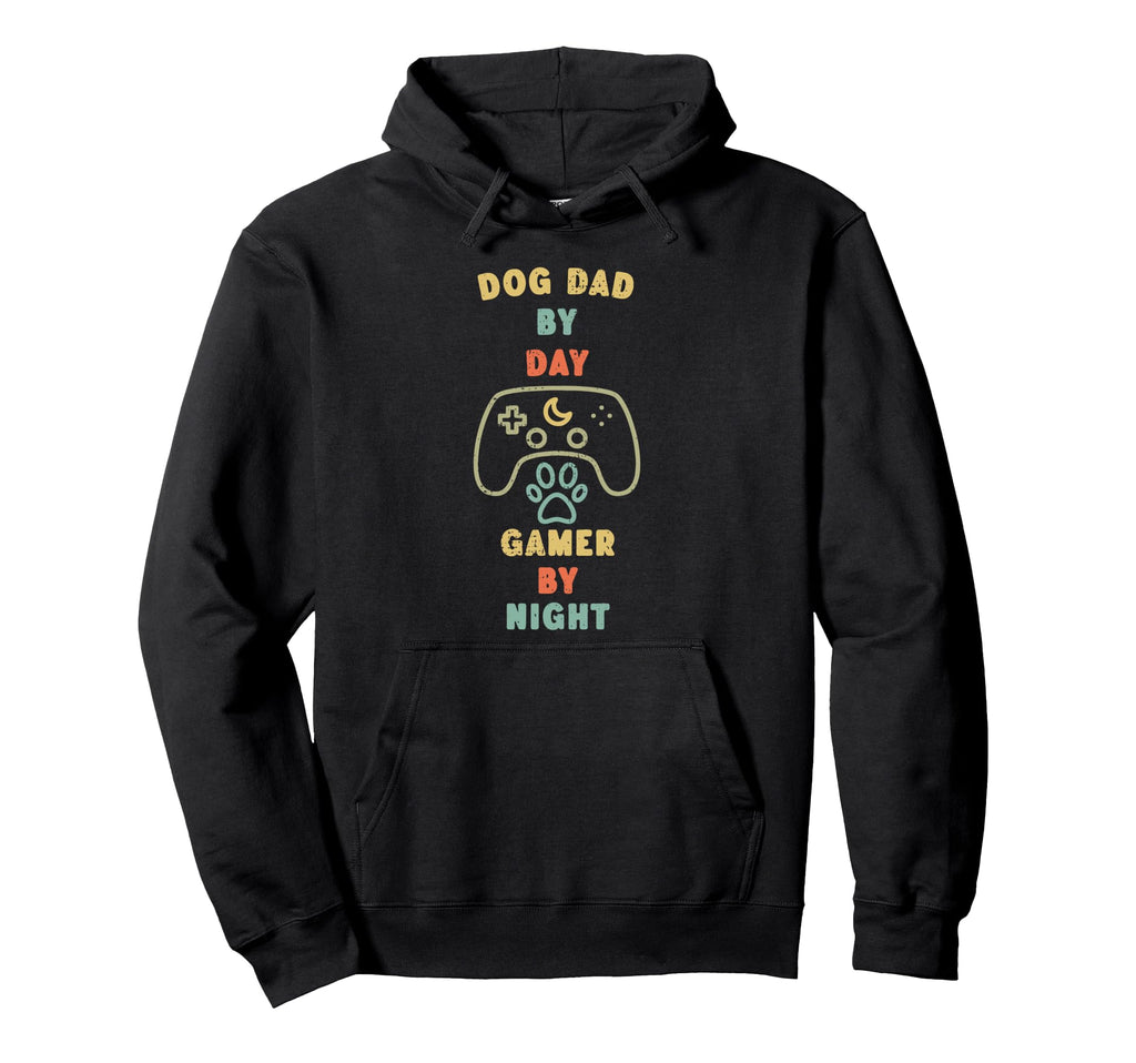 Dog Dad Day Gamer Night Console Hoodie - Casual Everyday Wear Men Women - T-Shirt, Sweatshirt, Hoodie
