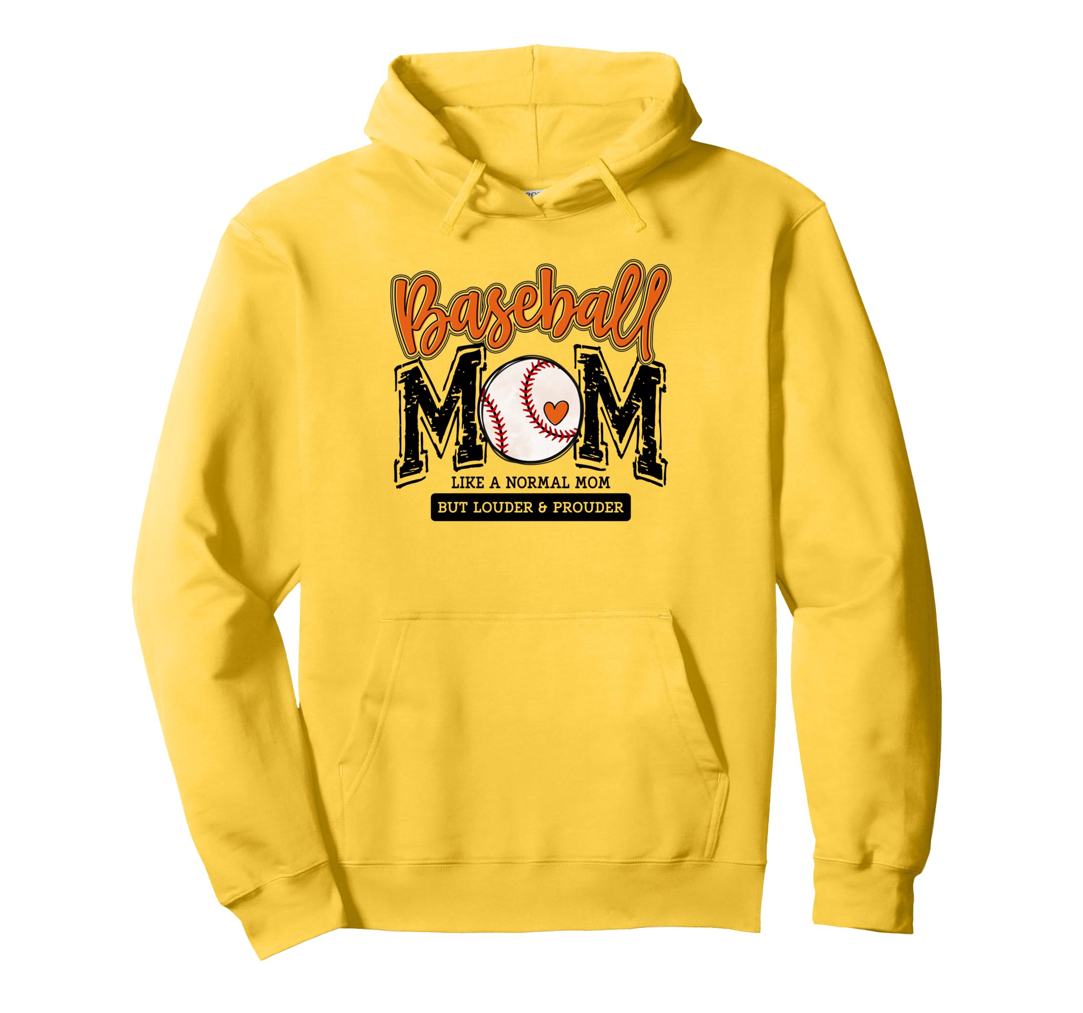 Baseball Mom Orange Varsity Baseball Hoodie - Minimalist Print for Adults - T-Shirt, Sweatshirt, Hoodie