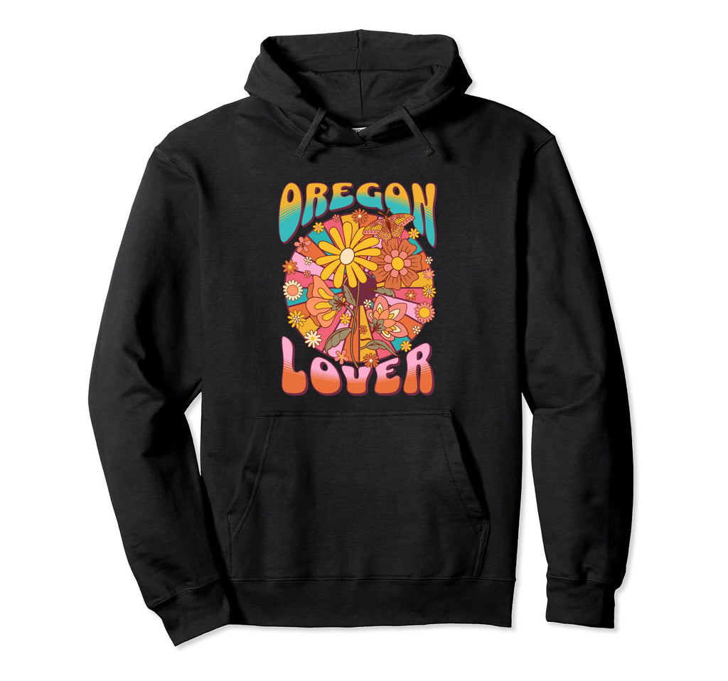 Oregon Lover 60S Floral Boho Wildflower Hoodie - Novelty Apparel Unisex - T-Shirt, Sweatshirt, Hoodie