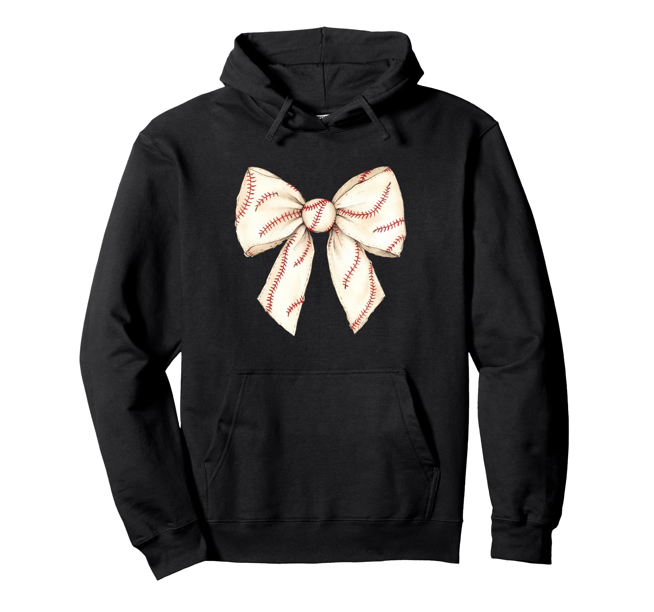 Baseball Coquette Bow Baseball Mom Hoodie - Casual Everyday Wear Men Women - T-Shirt, Sweatshirt, Hoodie