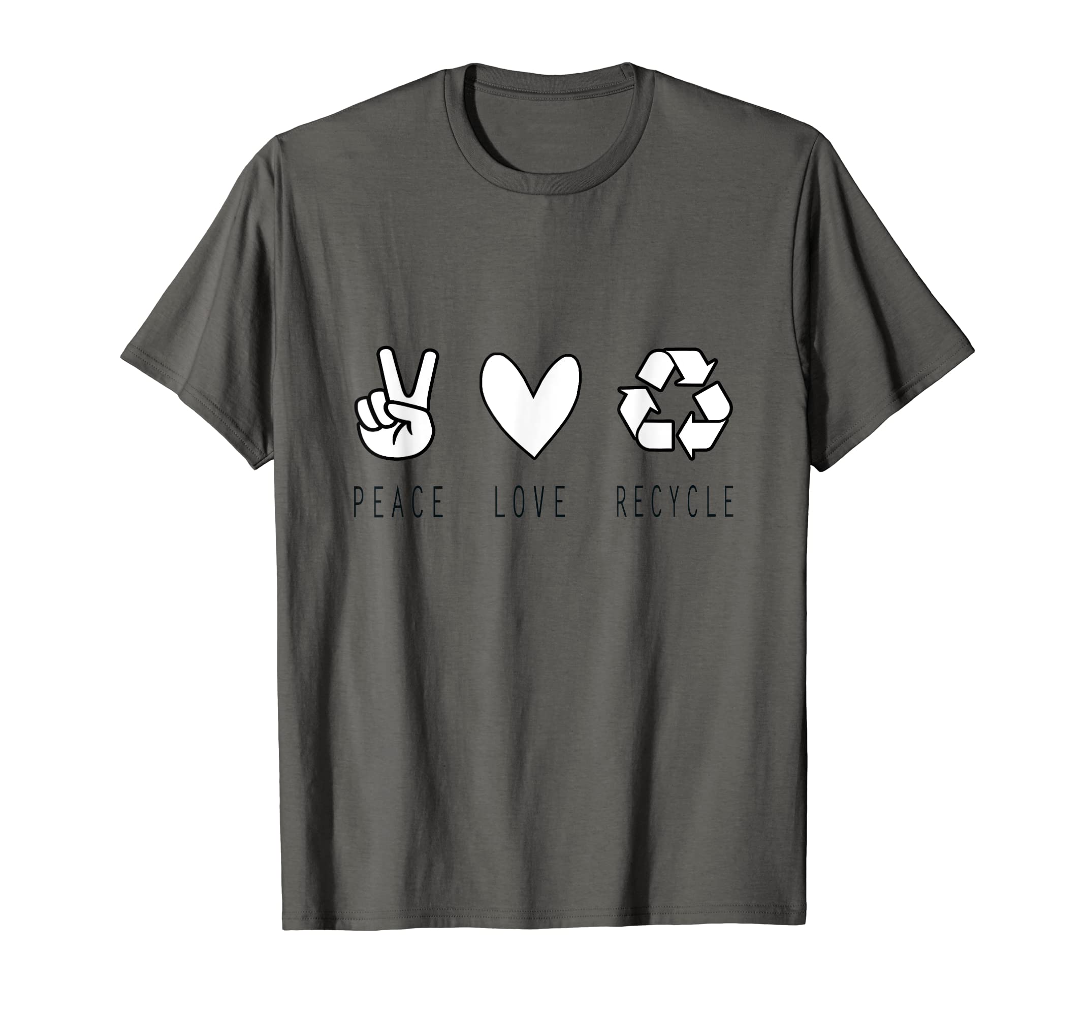 Earth Day Peace Love Recycle T-Shirt - Casual Everyday Wear for Adults - T-Shirt, Sweatshirt, Hoodie