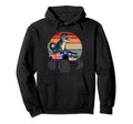 American Flag Monster Truck T Rex Hoodie - Minimalist Print Men Women - T-Shirt, Sweatshirt, Hoodie