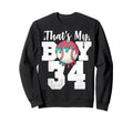Thats My Baseball 34 Number Mom Dad Sweatshirt - Fun Novelty Design Unisex - T-Shirt, Sweatshirt, Hoodie