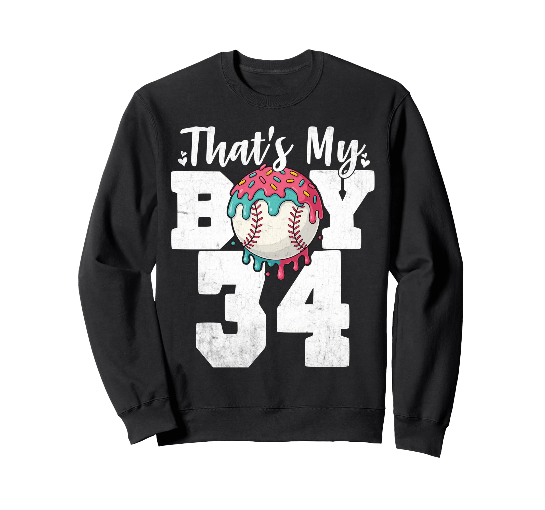 Thats My Baseball 34 Number Mom Dad Sweatshirt - Fun Novelty Design Unisex - T-Shirt, Sweatshirt, Hoodie