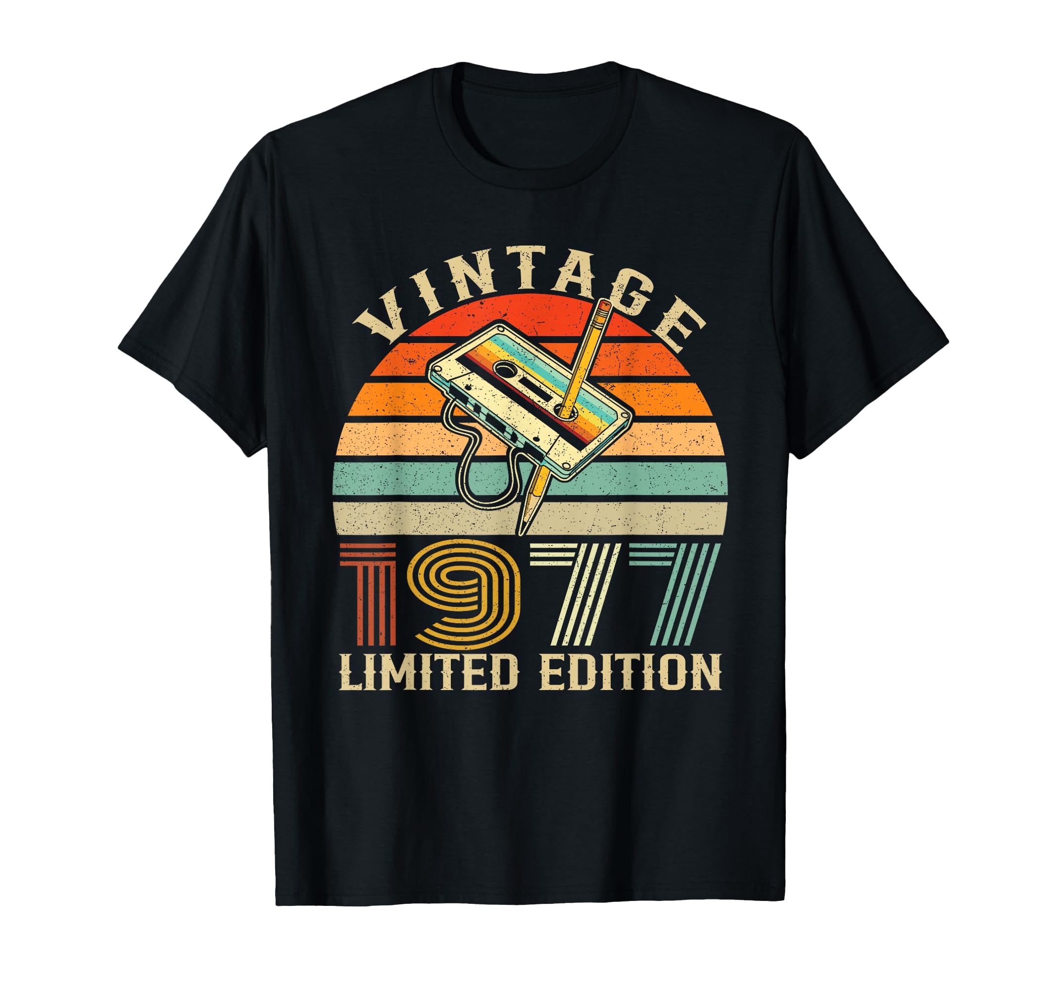 1977 Birthday Cassette Tape T-Shirt - Graphic Print Unisex - T-Shirt, Sweatshirt, Hoodie