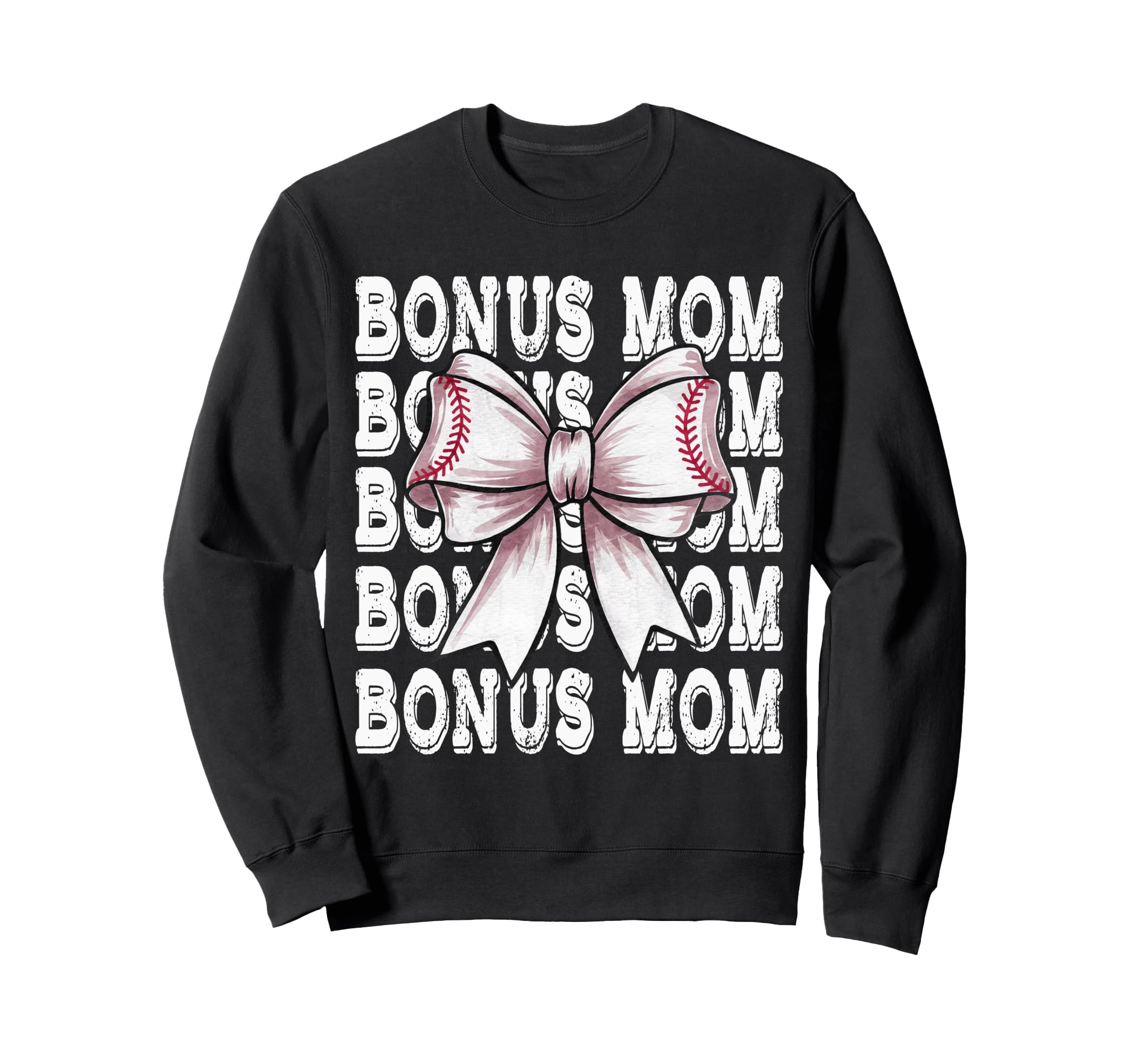 Coquette Baseball Bonus Mom Matching Sweatshirt - Custom Art Print Unisex - T-Shirt, Sweatshirt, Hoodie