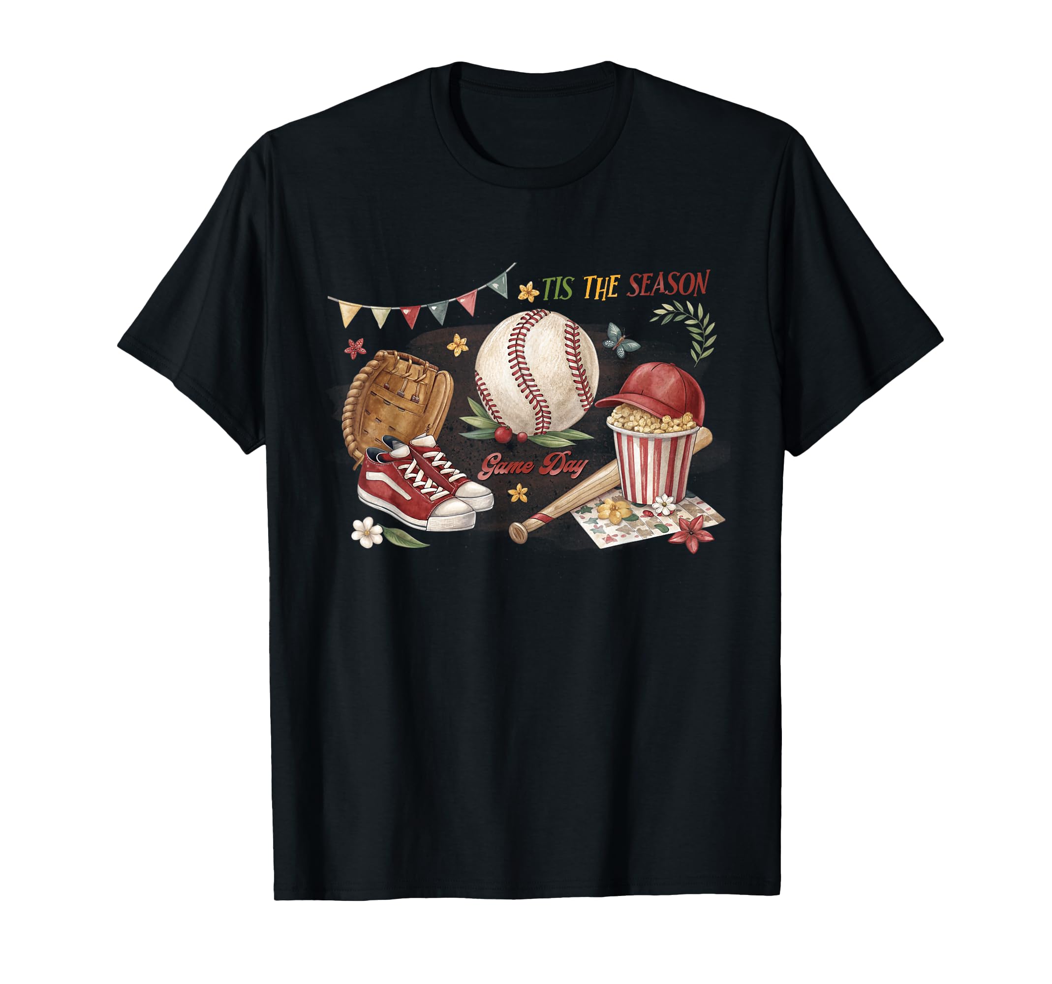 Tis Season Baseball Gameday Cheer Mom T-Shirt - Minimalist Print Men Women - T-Shirt, Sweatshirt, Hoodie