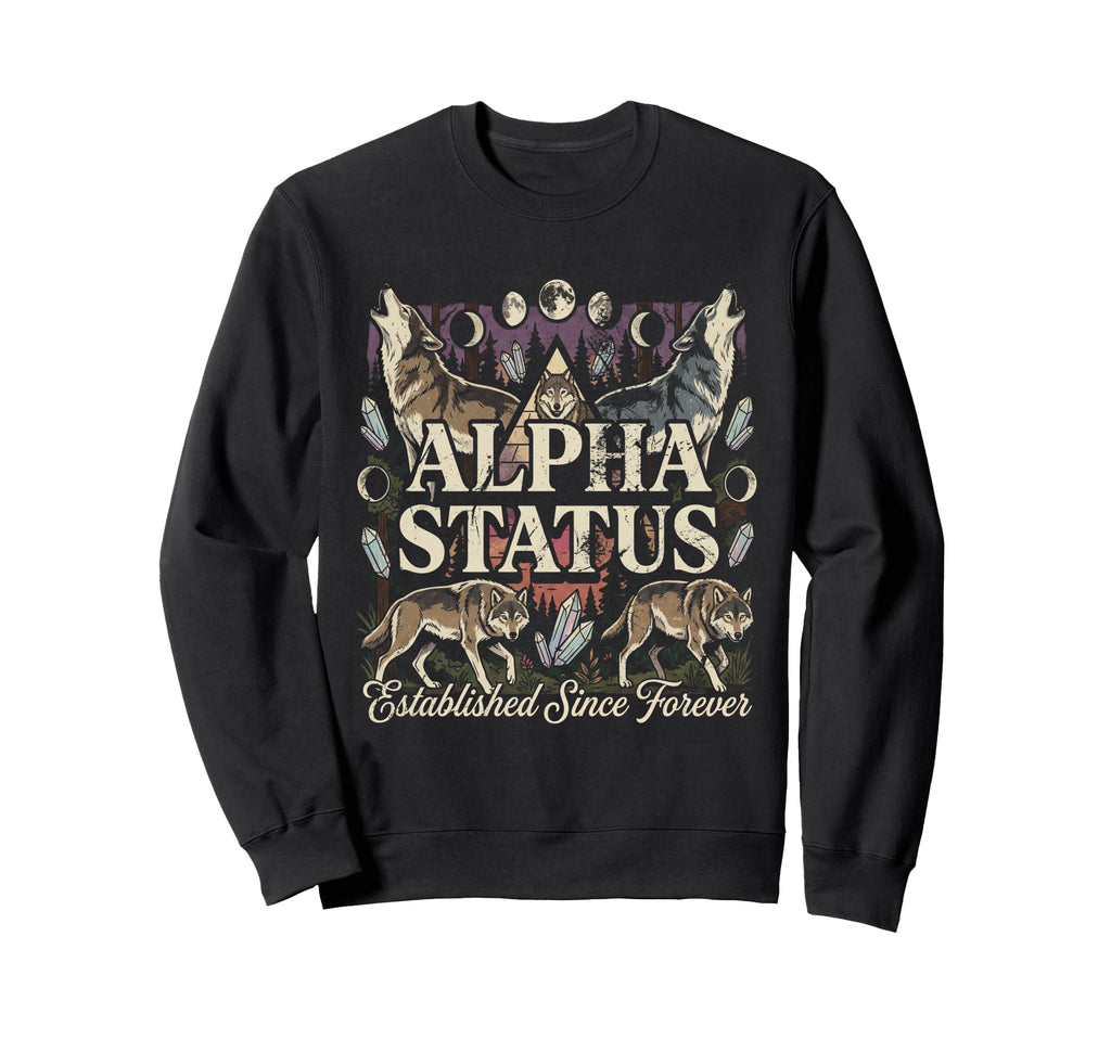 Status Wolf Alpha Pack 90S Sweatshirt - Custom Art Print for Adults - T-Shirt, Sweatshirt, Hoodie