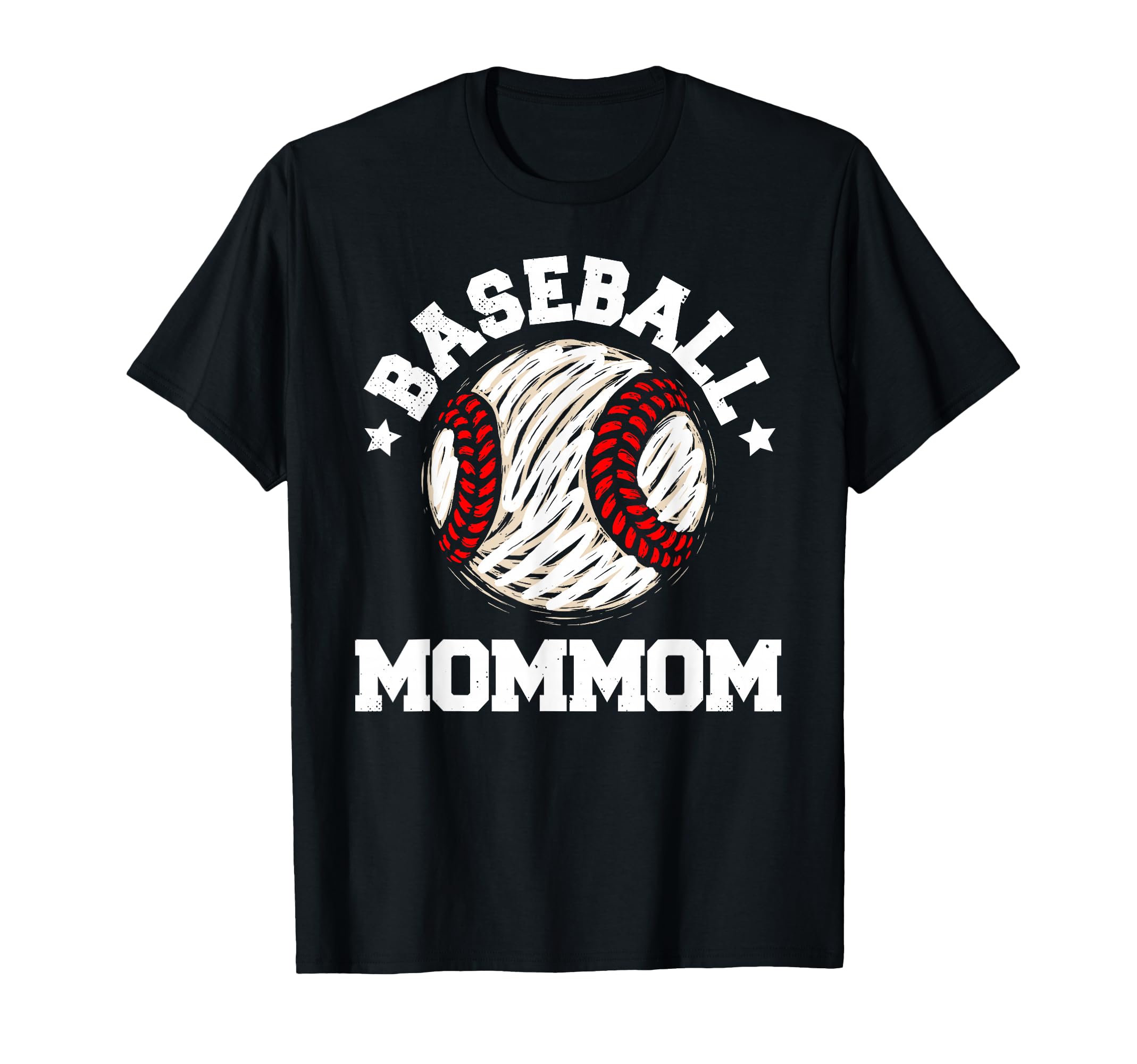 Baseball Mommom Distressed Funny Grandma T-Shirt - Minimalist Print Unisex - T-Shirt, Sweatshirt, Hoodie